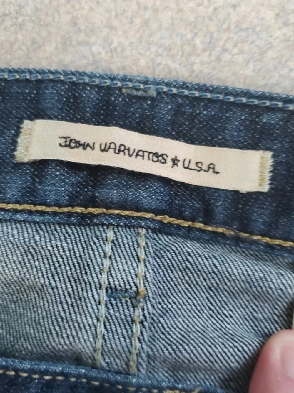 John Varvatos Bowery Jeans Men 28x33 Blue Slim Straight Button Fly Dark Wash USA